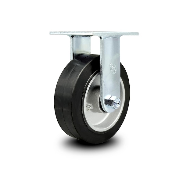 6 Inch Rubber on Aluminum Wheel Rigid Caster with Ball Bearing